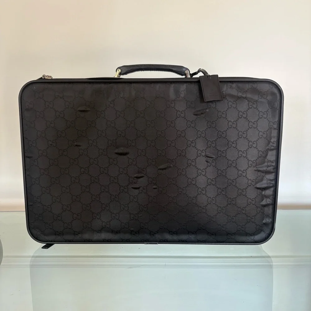 Gucci Black Monogram Men's Suitcase - AUTHENTIC